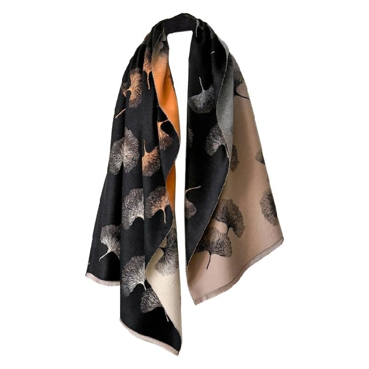 Oversized Shawl Wrap Leaf Print for Women Warm and Soft Multicolor Wrap