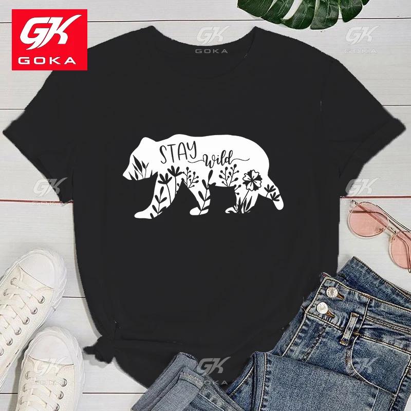 

Premium Cotton T Shirt Cool Hip Hop T Shirts For Womens Fashion Beer Stay Wild Short Sleeve Hilarious Quotes Tee for Casual Wear 3XL