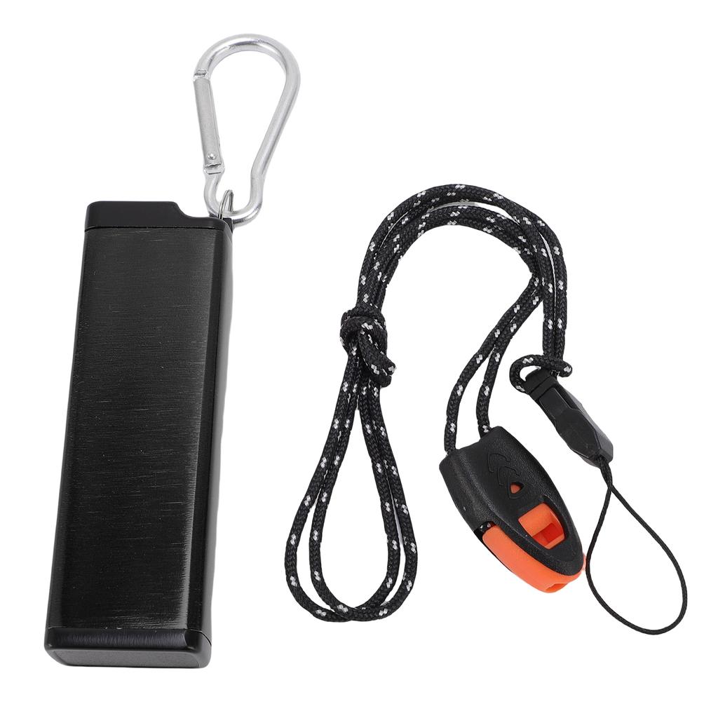 Portable Metal Storage Container Aluminum Alloy Outdoor Airtight Storage Box with Whistle Lanyard fo