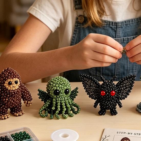 1 Set 3D Kralen Dieren DIY Kit, Kralen Dieren Kunst Ambachtelijke Kit met Instructies, Handgemaakte Insect Vogel Vleermuis Boerderijdier Kralen Kit voor Volwassenen Beginners