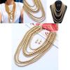 Geometric Multi Layer Gold Beaded Necklace For Women Fashion Trend Spring