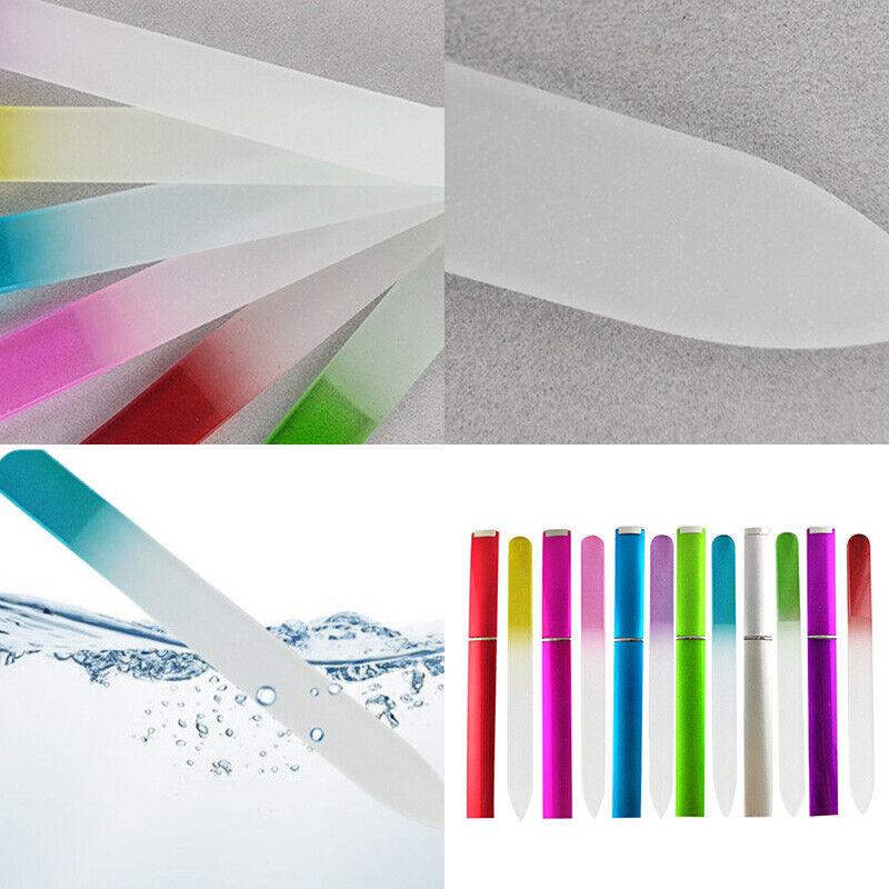 Crystal Glass Nail File Fingernail Pedicure Manicure Finger Buffer Etched Filin