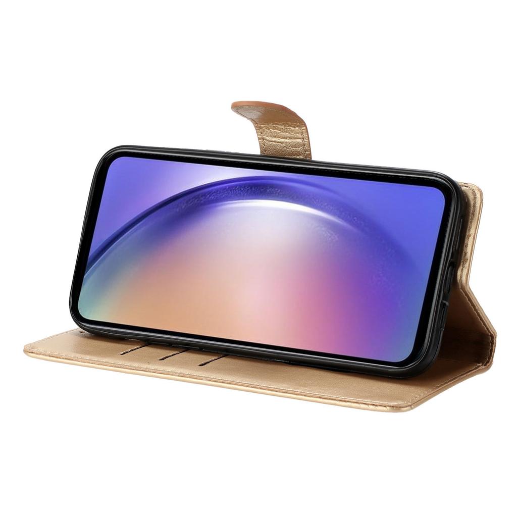 Pro Samsung Galaxy A36 5G Peněženkové pouzdro na telefon Kožený vyklápěcí kryt s potiskem motýlů a květin