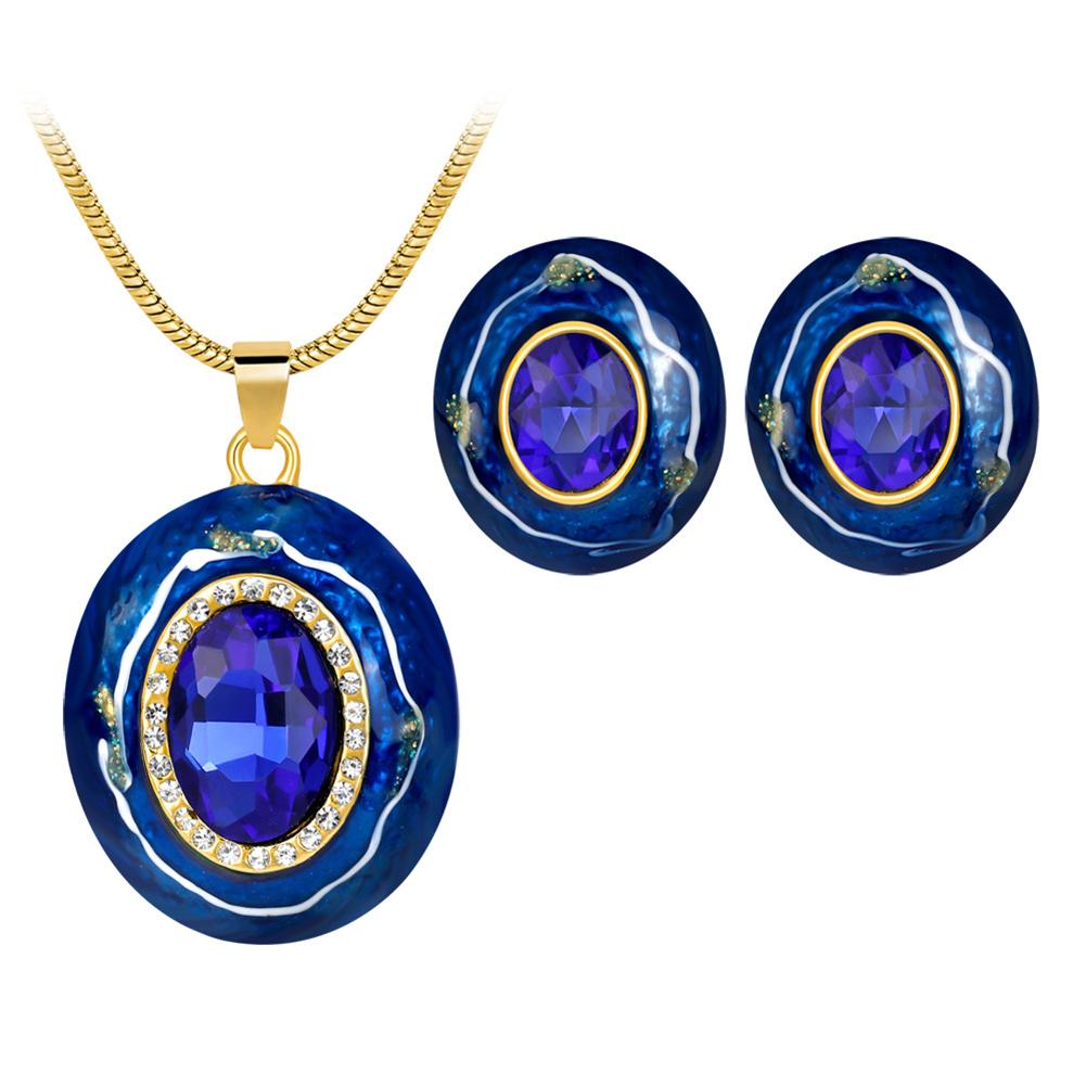 Creative High Grade Alloy Pendant Set Fashionable Concise Necklace&Earrings Wear Decoration