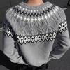 Men's Retro Jacquard Round Neck Knitwear - Loose Fit Pullover Sweater for Autumn/Winter 2025