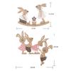 Wooden Seesaw Rabbit Ornament Household Decor Painted Graffiti Handicrafts  Happy Easter Party