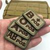 Taktisches Blutgruppen-Siegel Identifikations-Siegel Stickerei Klettverschluss-Abzeichen Armband Typ A Typ B Typ AB Typ O + POS Militär-Fan
