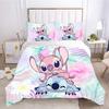 Cute Cartoon Character Three-piece Quilt Cover Digital Printing Bedding Set Bed Cover
