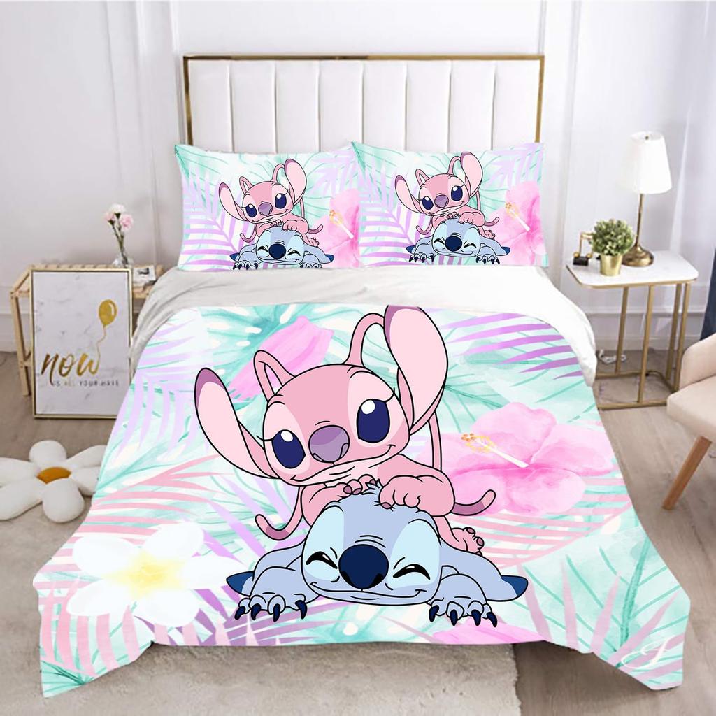 Cute Cartoon Character Three-piece Quilt Cover Digital Printing Bedding Set Bed Cover