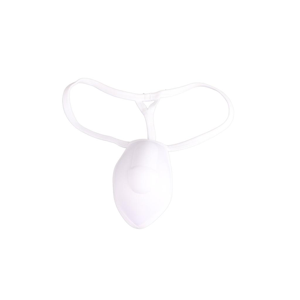 Men Bulge Cup Soft Polyester Cotton Stereo Shape Bulge Covering Up Underwear Cup with Strap White