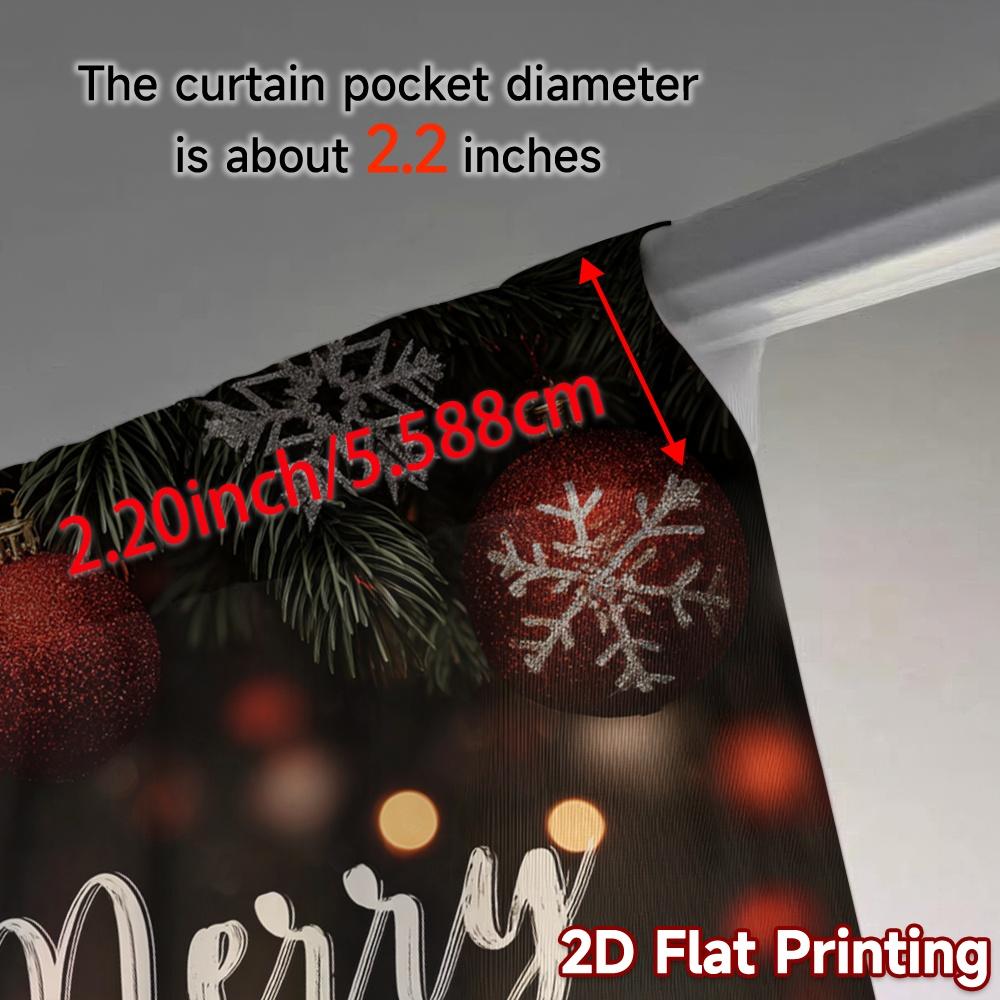 2D Flat Printing  JIT 2pcs   Curtains (Without Rod) FestiveSnowflakes Modern Minimalist Curtains Durable Polyester Curtains