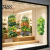 Removable Floral Wall Art 3Pcs 3D Succulents Stickers, Vertical Plant Landscape Decals, Waterproof PVC Mural, Creative Soft Decoration Gifts Peel And