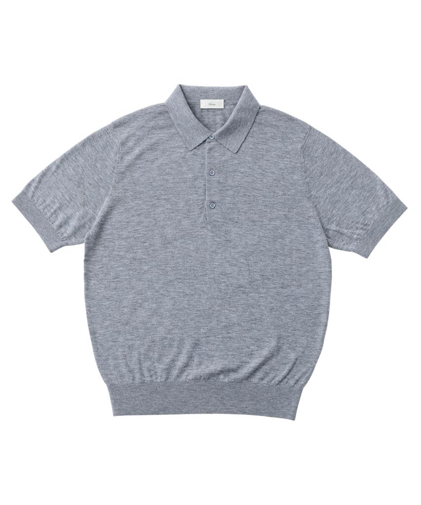 VERNO 26Ss Cashtouch Short Sleeve Polo Knit Gray