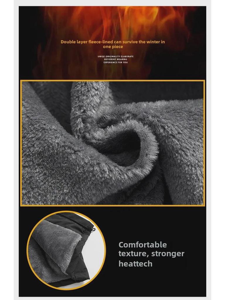 Men's & Couples' Trendy Hooded Cotton Jacket for Autumn/Winter - Warm, Velvet-Lined, Thickened, Casual.