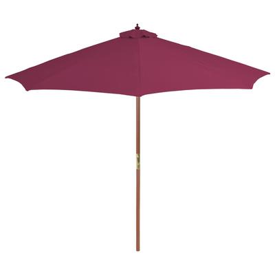 Wooden Mast Sun Umbrella 300 Cm Burgundy Red