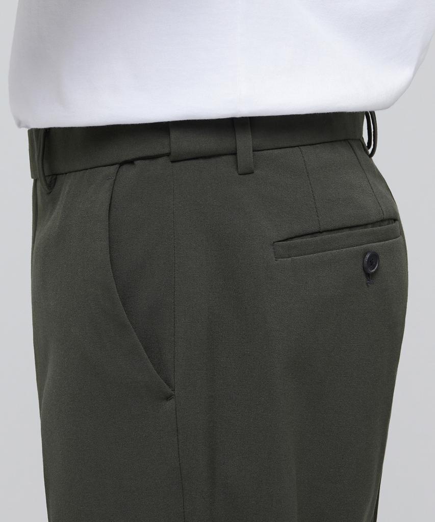 MUSINSA STANDARD Lightweight Semi-Wide Hidden Banding Slacks [Dusty Khaki]