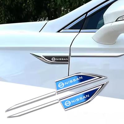 BRJJRU1 2pcs Car Side Fender Knife Stickers Emblem Badge Decals For J10 X-Trail Qashqai Juke Leaf Micra NOTE Patrol Pulsar NISMO