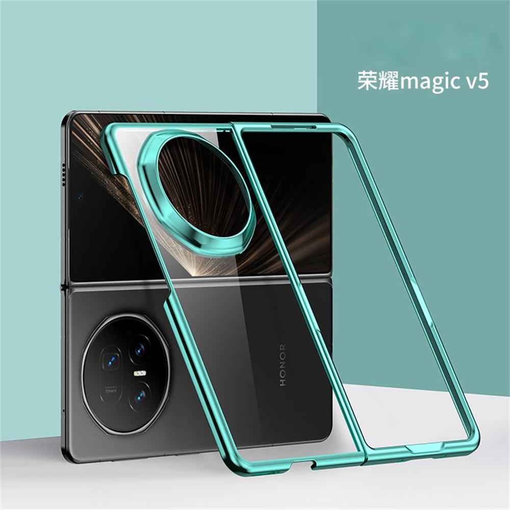 Electroplated Transparent Phone Case For Honor Magic V5 Protective PC Shell MagicV5 Back Cover