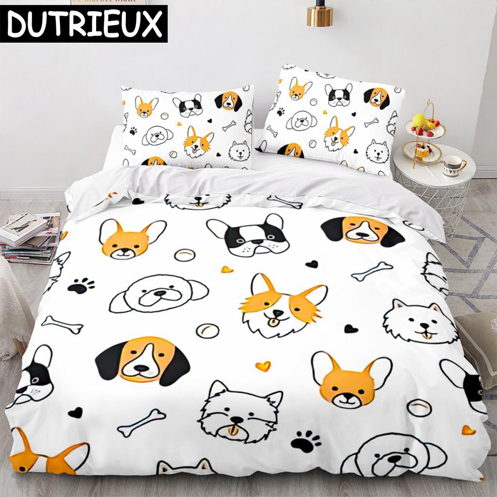 Shiba Inu Dog Bedding Set Animal Dogs Duvet Cover Double King Twin Single Bed Sets For Kids Boys Decor Home Custom Duvet Cover