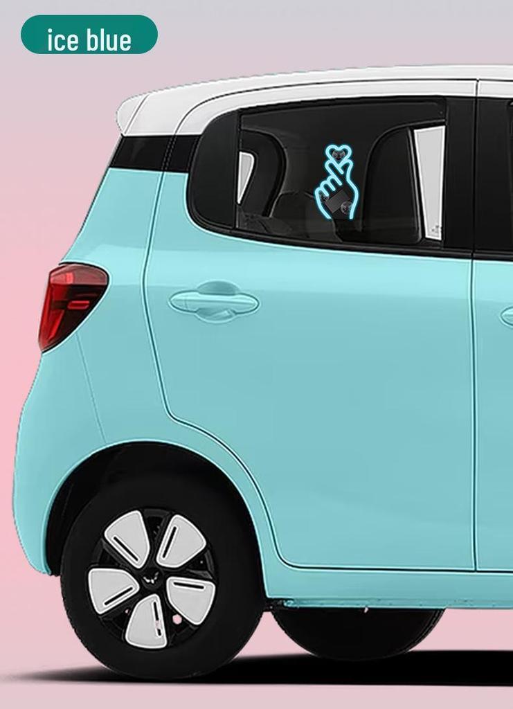 Solar-Powered Wireless Heart-Shaped LED Triangle Light for Car Interior Decoration