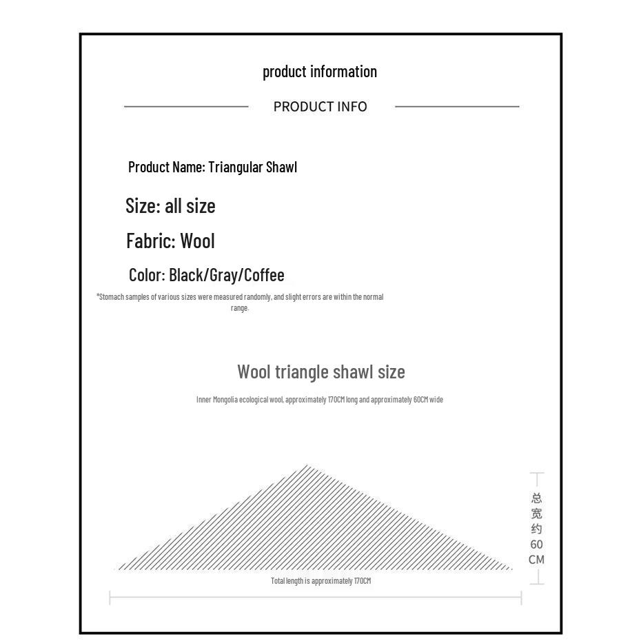 Damen reine Wolle gestrickter Schal Stola - Warm, Dick & Doppelt verwendbar Dreieck-Design für Herbst und Winter