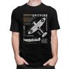 Custom Male Spitfire T Shirts Short Sleeves Cotton Tshirts Tshirt Casual Fighter Pilot Aircraft Airplane Tees Clothing
