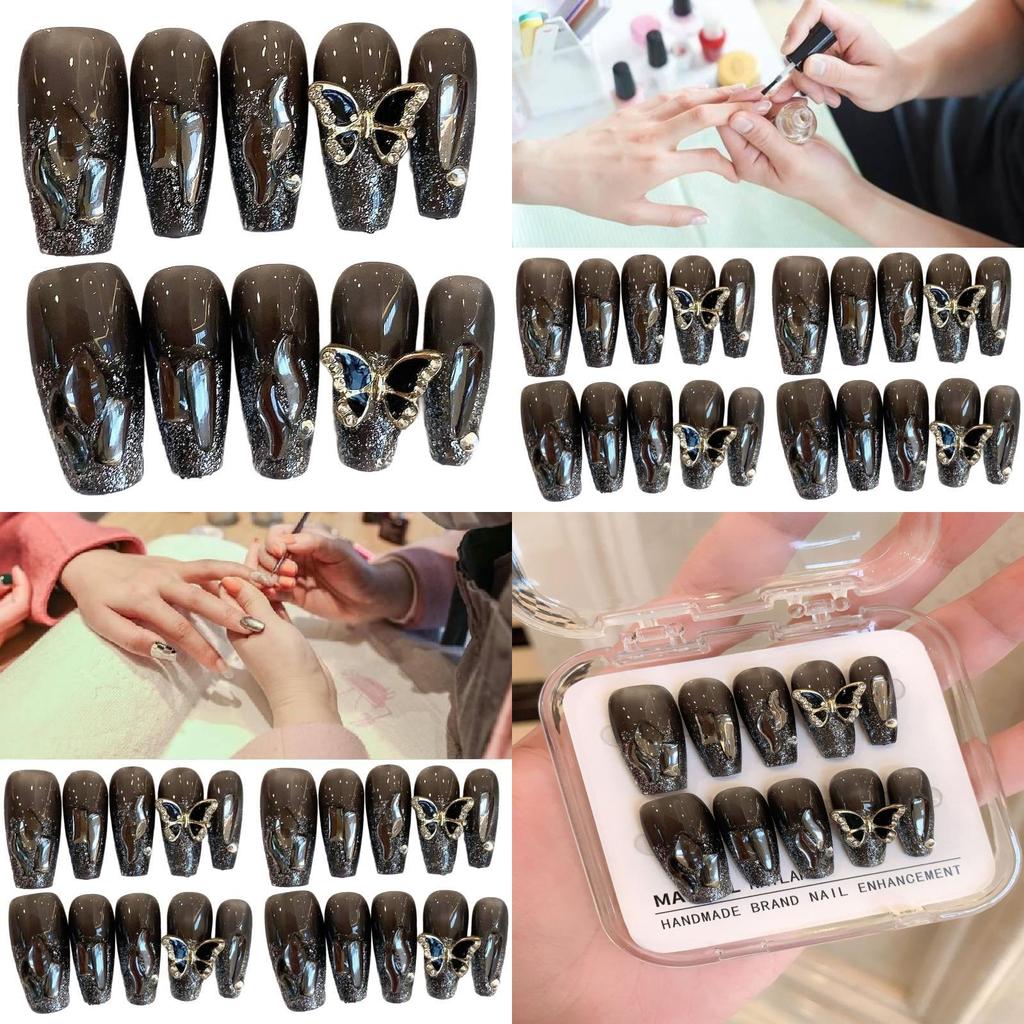 Handmade Butterfly Nail Sticker Wholesale Ice-clear Long-wearing Sparkling Diamond