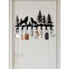 Wolf Themed Metal Key Holder Coat Rack Wall Mounted Rustic Home Decor