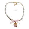 Bohemian Bowknot Pendant Necklace Elegant Choker Pearls Beaded Charm Necklace Neck Chain Fashion Summer Jewelry Gift