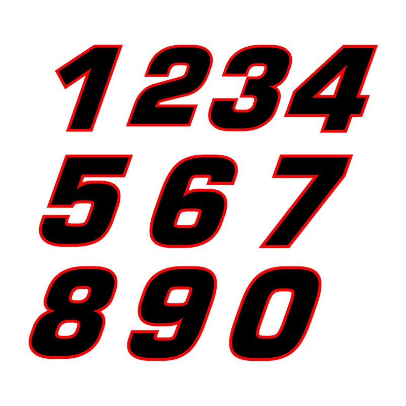 LYKX Various Sizes Removable Decal Racing Number 1 2 3 4 5 6 7 8 9 0 Car Sticker Waterproof Motorcycle Helmet Accessories
