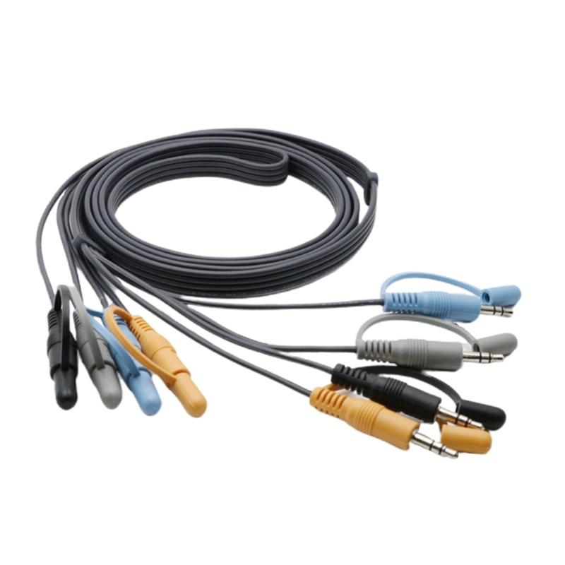 

4-Port 3.5mm Audional Cable 3.5mm to 3.5mm Male Connector AUX Cord with Protective Cover for Headset Speaker Phone