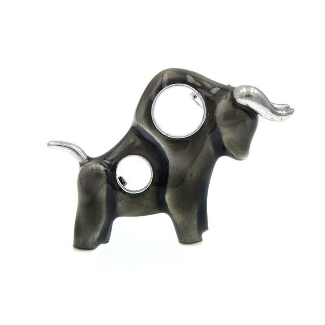 Nowa emaliowana mocna broszka z bykiem unisex kobiety i mężczyźni Pin broszki biżuteria dla zwierząt akcesoria zodiaku 2 kolory