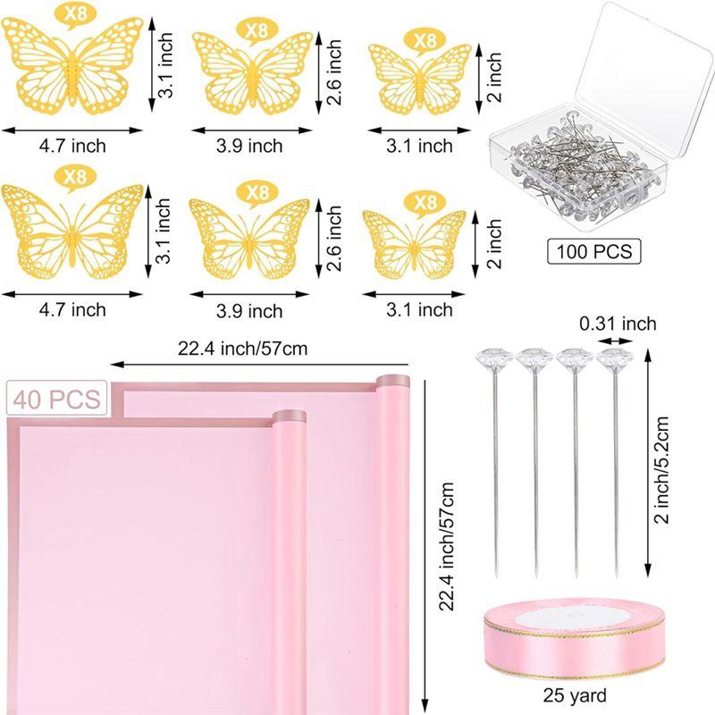 Good-40 Sheets Flower Wrapping Paper Set Flower Bouquet For Mother's Day Wedding Birthday Graduation DIY Gift