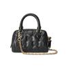 Gucci GG Matelassé Gold Logo Studded Design Canvas Shoulder Strap Leather Handle Boston Bag Small Women bags Black 727793-UM8HG-1046