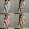 Striped Shirt Dress With Pockets For Casual Summer Wear In Relaxed Fit