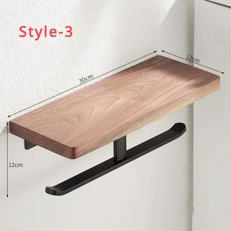 Metal Wood Toilet Tissue Roll Holders, Wall Mount with Self Screw for Small Items,Tissue Holder for Bathroom, Kitchen, Bedroom