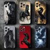 Black Horse Galloping Soft Phone Case for iPhone 16 16E 17 Air 15 Pro Max 14 Plus 13 Mini 11 12 7 Black Cover Back Shell