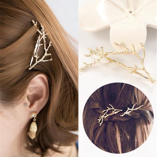 Cute Deer Horn Branch Hairpin Side Bangs Hair Clip Women Metal Barrette Gift