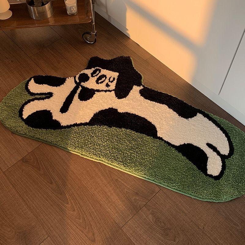 1PC INS Cute Cartoon Shaped Bread Imitation Cashmere Carpet Living Room Bedroom Decoration Thickened Non-Slip Bed Rug