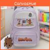 Capybara Cartoon School Bag With Weatherproof Construction And Cute Anime Pattern For Middle School