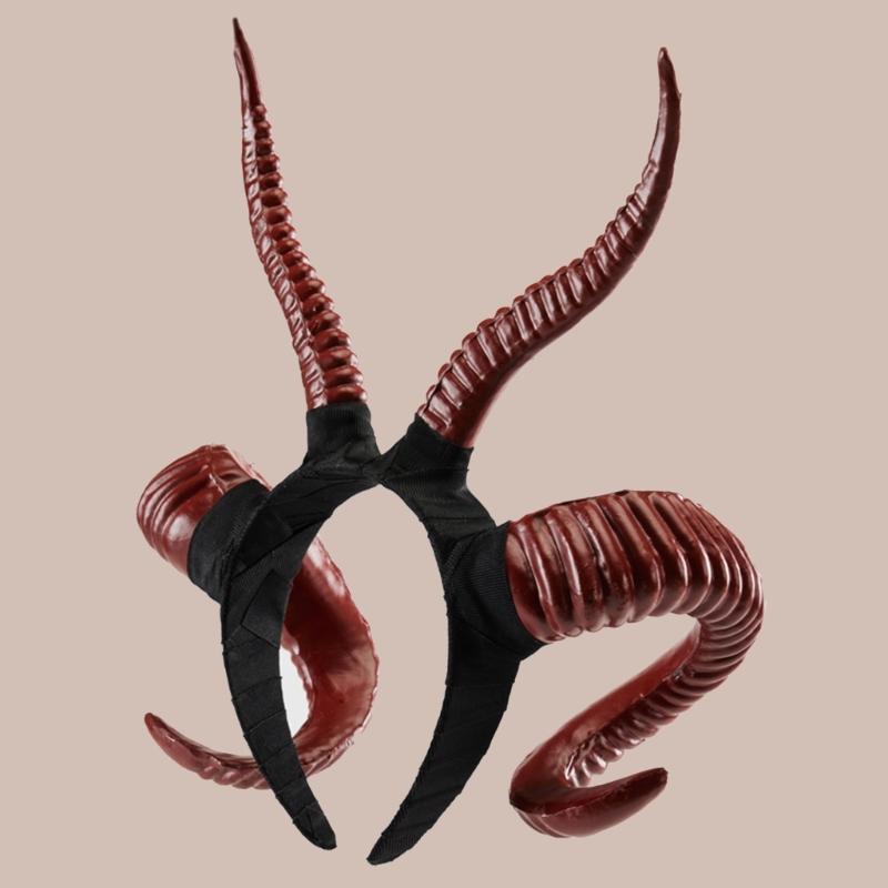 Cosplay Devil Horn Hairband Goat Horn Hairhoop Dress Up Costume Gothic Headband