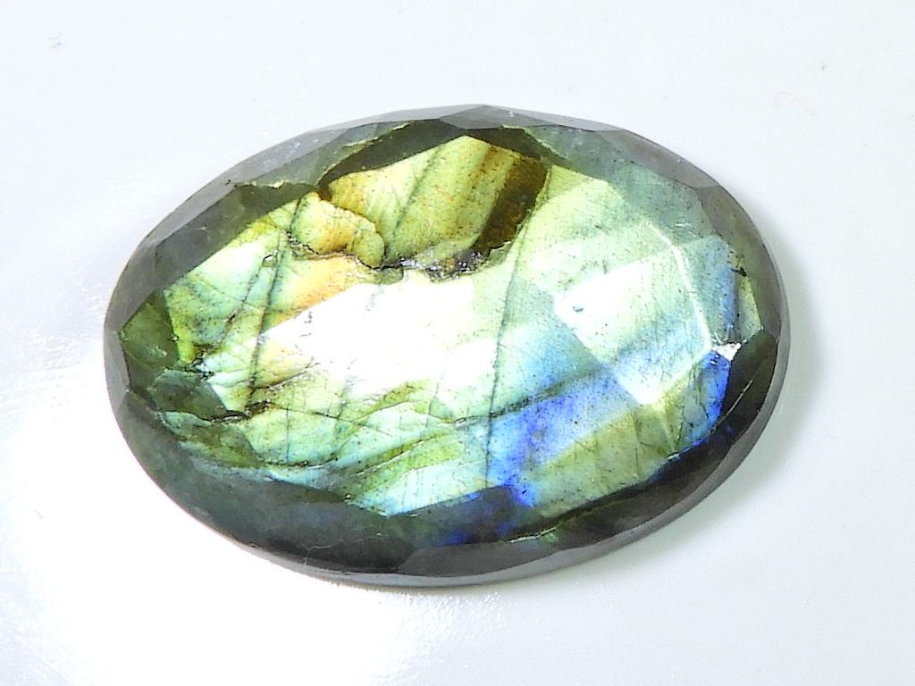 

28X39MM Checker Cut Labradorite Oval Cabochon Loose Natural Gemstone 72Cts. SK-1556