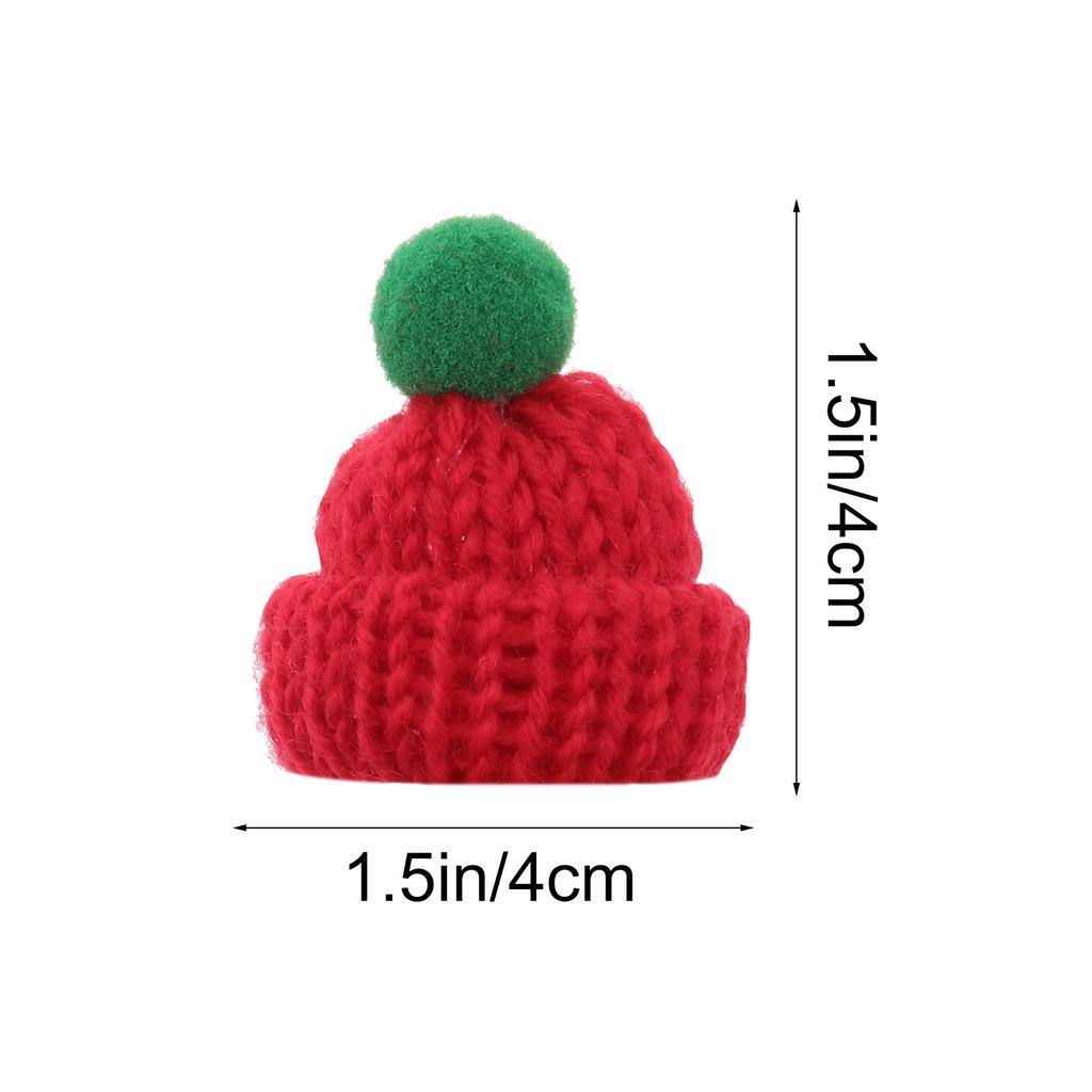 20Pcs Xmas Mini Knit Woolen Hat Scarf Christmas Supplies DIY Mini Hats Decorations for Clothes Bags Holiday Gifts