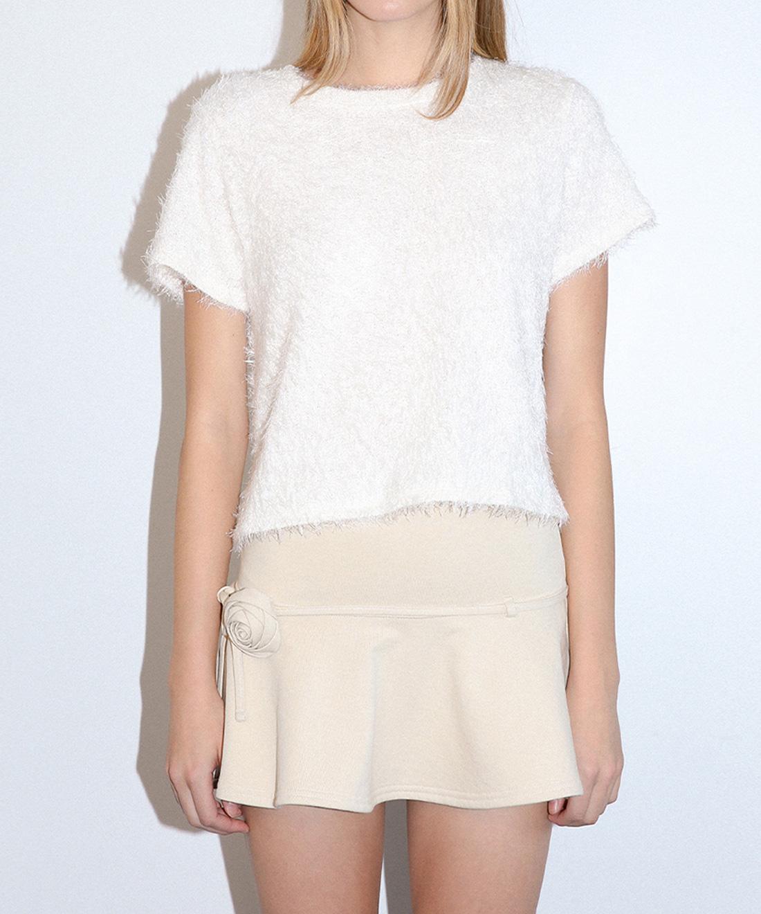 Kissing Holiday Furry Top (Ivory) Ivory