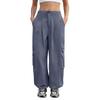 Women’s Loose Fit Wide Leg Cargo Pants with Multiple Pockets High Waist Button Closure Casual Trousers for Daily Wear