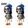 Creative Halloween Party Favors 2Pcs Hoodie Skeleton Ornaments, 2D Flat Acrylic Pendants, Gothic Car Rearview Mirror Hanging Ornament Style Ornaments