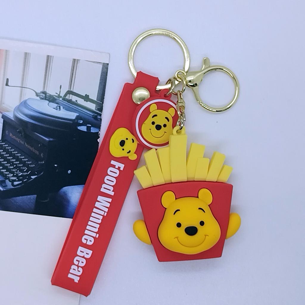 New Cross-border Creative Cartoon Foodie Winnie The Pooh Keychain Bag Car Keychain Accessories Wholesale Cute Personalized Gifts