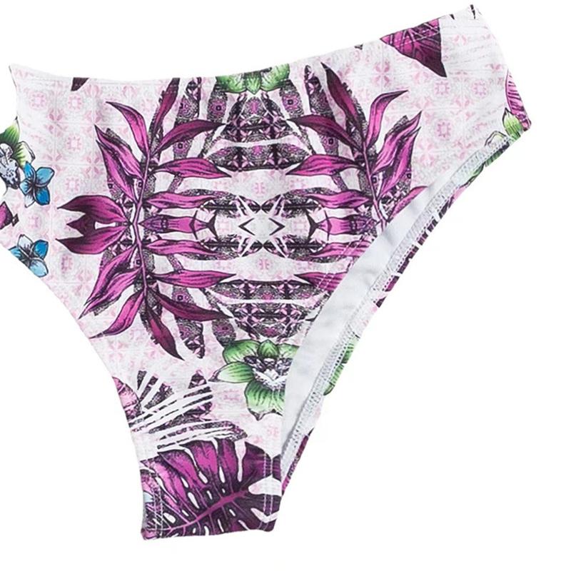 3 Pieces Bikini Sets Women Summer Sexy Floral Twist Low Waist Bikinis Cover Up Swimsuit Female Brazilian Beachwear Bathing Suit WBL