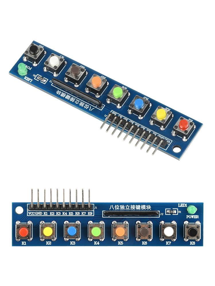 8-Bit Touch Keyboard Module with Green LED Indicator and Digital Signal Output DC 3.3-5V  Game Console for MCU /ARM/Raspberry Pi