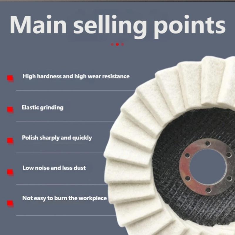 Quick Install Felt Buffing Pad For Vehicle Glass And Industrial Surfaces Maintenance Polishing Felt 115mm/125mm